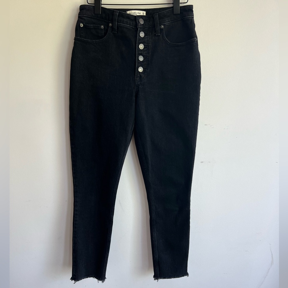 Abercrombie & Fitch Black  The skinny High Rise Denim Jeans Button fly pants